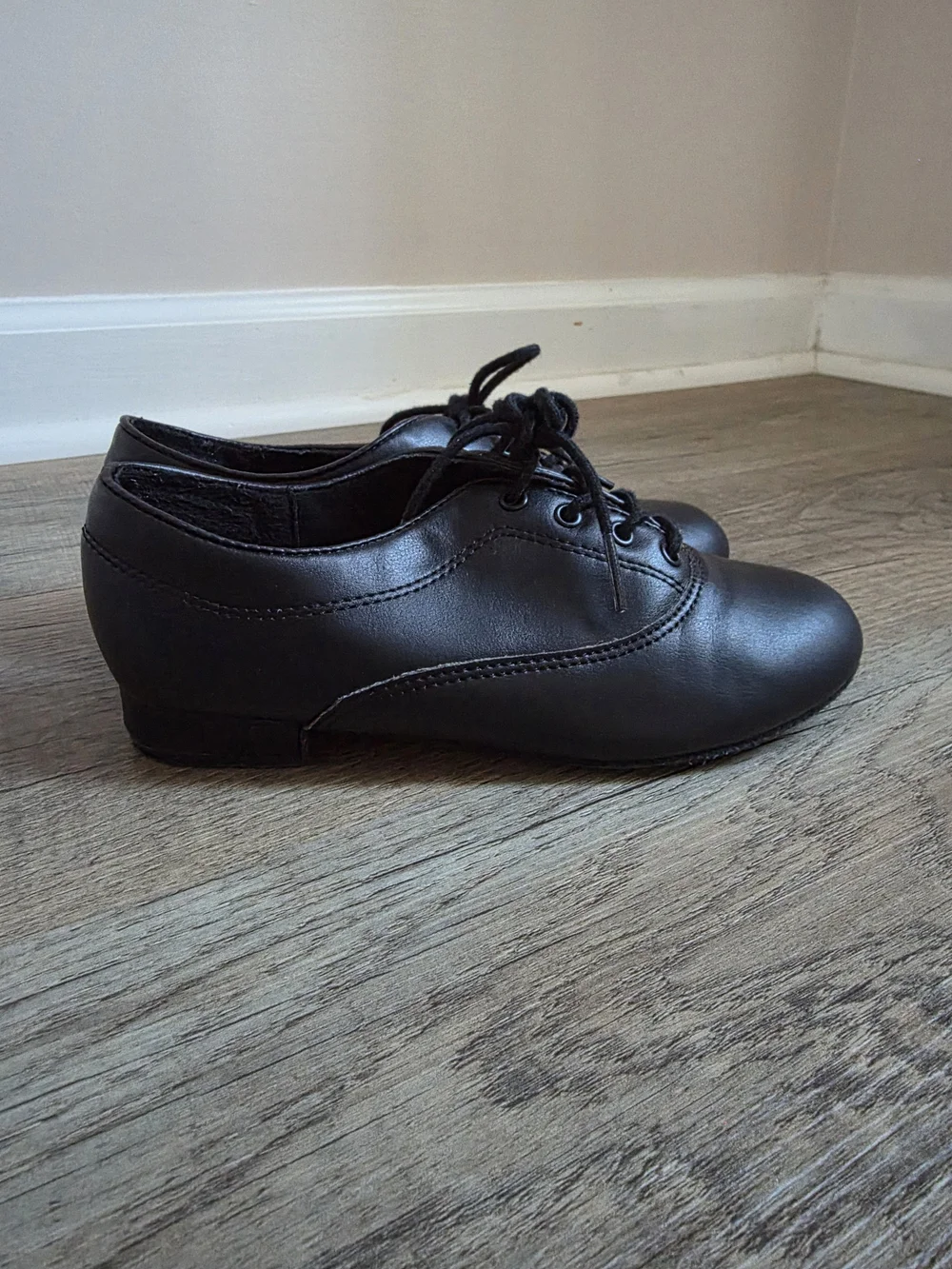 Capezio Kids Black Lace-Up Moccasin Jazz Shoes